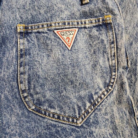 VTG Guess Georges Marciano 1980s  Grunge Denim Overalls Sz 2 Retry 80s Acid Wash - Picture 8 of 9